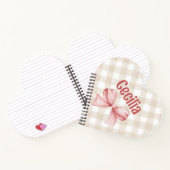 Gingham, beige und rosa, mit Aquarellbogen Notizblock (Innenseite)