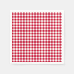 Gingham-Berry-Red Paper Napkins Serviette