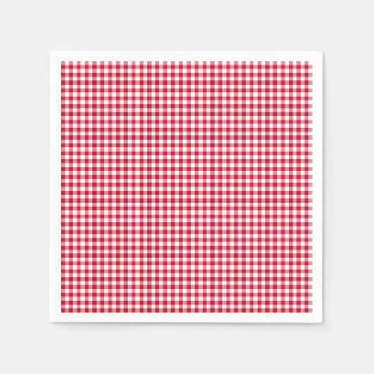 Gingham-Berry-Red Paper Napkins Serviette (Vorderseite)
