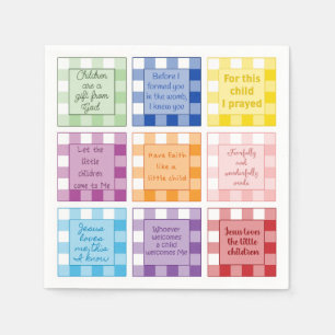 Gingham Bible verses Baby Shower Serviette