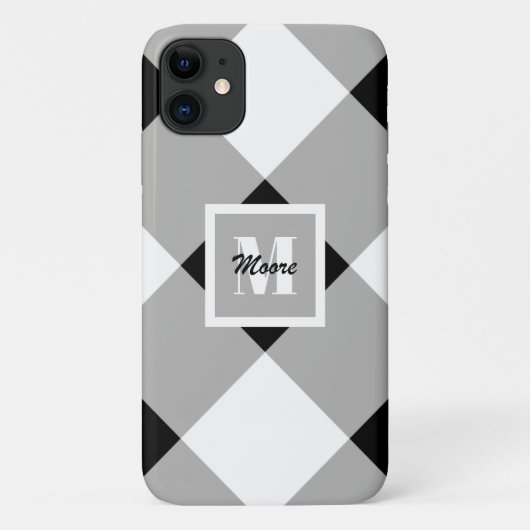 Gingham - Black and Gray Phone Case (Rückseite)