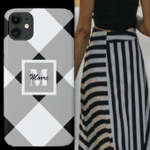 Gingham - Black and Gray Phone Case