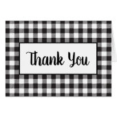 Gingham Black Kariert Country Wedding Vielen Dank (Vorderseite (Horizontal))