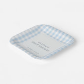 Gingham Blau Baby Shower Party Pappteller (Gewinkelt)