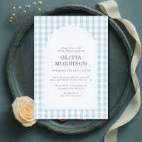 Gingham Blau Jungen-Baby-Party