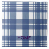 Gingham blau-weiß fliese (Vorderseite)