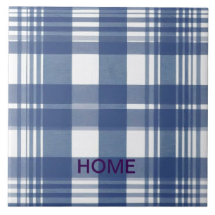 Gingham blau-weiß fliese