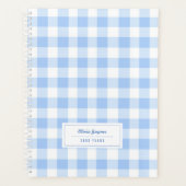 Gingham Blaues Arbeitskollegen-Geschenk 2027 Monat Planer (Vorderseite)
