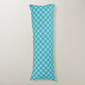 Gingham Ble und White Seitenschläferkissen (Vorderseite Vertikal)