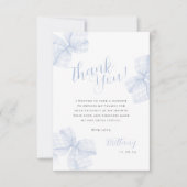 Gingham Blue Bow Baby Shower Thank You Card Dankeskarte (Vorderseite)