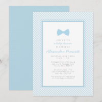 Gingham Blue-Bow-Krawatte-Babydusche