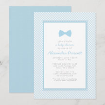 Gingham Blue-Bow-Krawatte-Babydusche