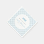 Gingham Blue-Bow-Krawatte-Babydusche Serviette (Ecke)