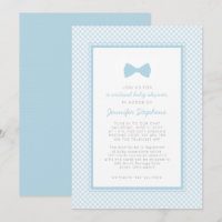 Gingham Blue Bow Krawatte Virtual Baby Dusche