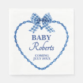Gingham Blue Boy Baby Shower Serviette (Vorderseite)