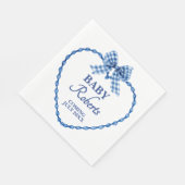 Gingham Blue Boy Baby Shower Serviette (Ecke)