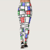 Gingham Blue Red Green Modern Art Grid Legging Leggings (Rückseite)