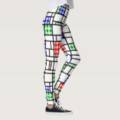 Gingham Blue Red Green Modern Art Grid Legging Leggings (Rechts)