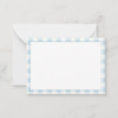 Gingham Blue Simple Modern Thin Border Mitteilungskarte (Rückseite)