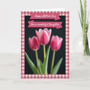 Gingham-Blumen-Sonderanlasskarte Karte