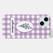 Gingham-Blumenstrauß-iPhone-15-Hülle mit individue Case-Mate iPhone Hülle (Rückseite (Horizontal))