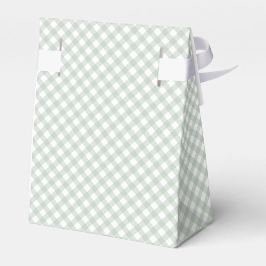 Gingham Bogen Krawatte Babydusche Gefälligkeitsbox Geschenkschachtel (Rückseite)