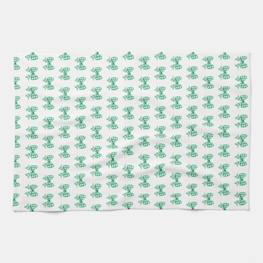 Gingham-Bogen-Muster Geschirrtuch (Horizontal)