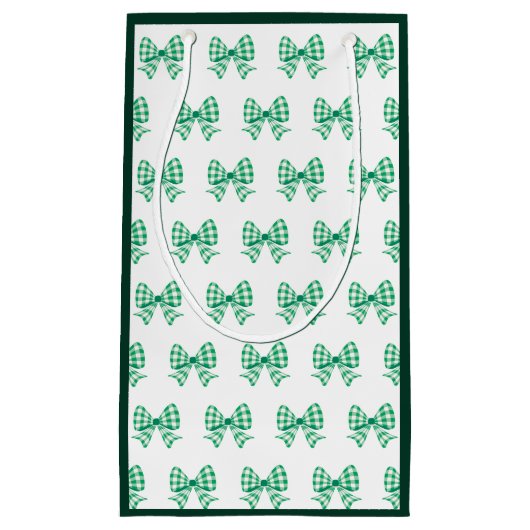 Gingham-Bogen-Muster Kleine Geschenktüte (Vorderseite)