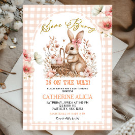 Gingham Boho Floral Easter Bunny Baby Shower Einladung