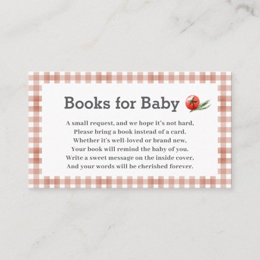 Gingham Books for baby Shooter Begleitkarte (Vorderseite)