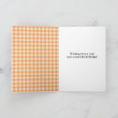 Gingham Books und Orange Pumpkin Spice zum Geburts Karte (Innenseite)