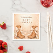 Gingham Boots And Bows Baby Shower Serviette (Beispiel)