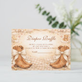 Gingham Boots And Bows Diapper Raffle Begleitkarte (Stehend Vorderseite)
