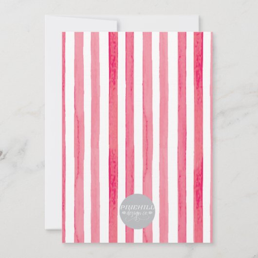 Gingham Bow Botanische Weihnachtskarte Einladung (Rückseite)