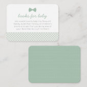 Gingham bow Krawatten Green Baby Duschkabine Karte (Vorne/Hinten)