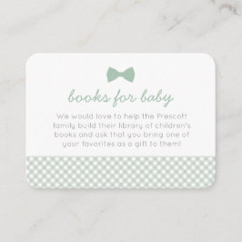 Gingham bow Krawatten Green Baby Duschkabine Karte