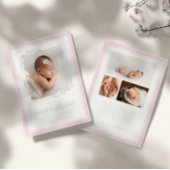 Gingham Bow Photo Birth Announcement Ankündigung