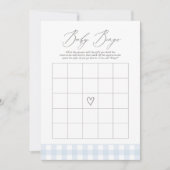 Gingham Boy Baby Shower Bingo Spiel Einladung (Vorderseite)