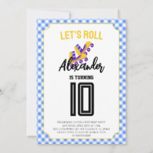 Gingham Boys Rollschuhfahrer Geburtstag