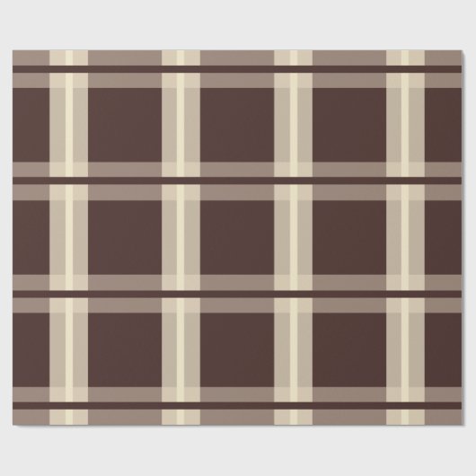 Gingham | Braun & Beige Geschenkpapier (Flach)