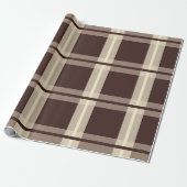Gingham | Braun & Beige Geschenkpapier (Ungerollt)