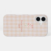 Gingham-Braun-Bibelvers iPhone 16 Handyhülle Hülle (Rückseite (Horizontal))