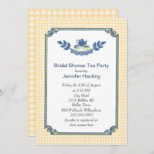 Gingham Brautparty Tee Party Einladung (Vorne/Hinten)