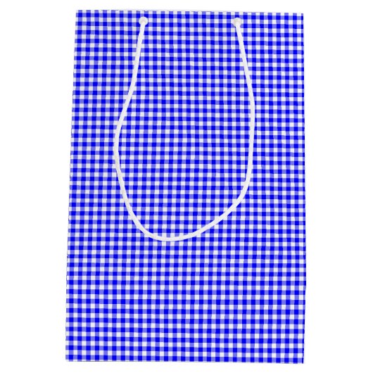 Gingham-Bright Blue-Gift-Bag Mittlere Geschenktüte (Rückseite)