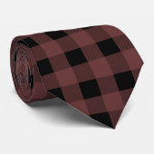 Gingham Brown und Black Krawatte (Gerollt)