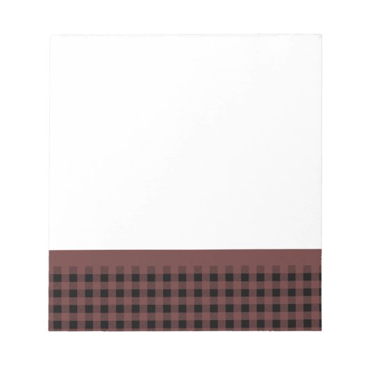 Gingham Brown und Black Notizblock (Vorderseite)
