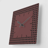 Gingham Brown und Black Quadratische Wanduhr (Winkel)