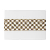 Gingham Brown White Einladungsbanderole (Rückseitenbeispiel)