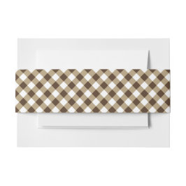 Gingham Brown White Einladungsbanderole