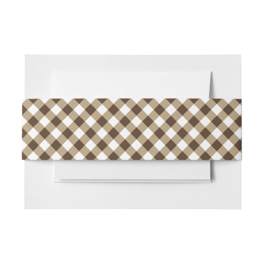 Gingham Brown White Einladungsbanderole (Vorderseite Beispiel)